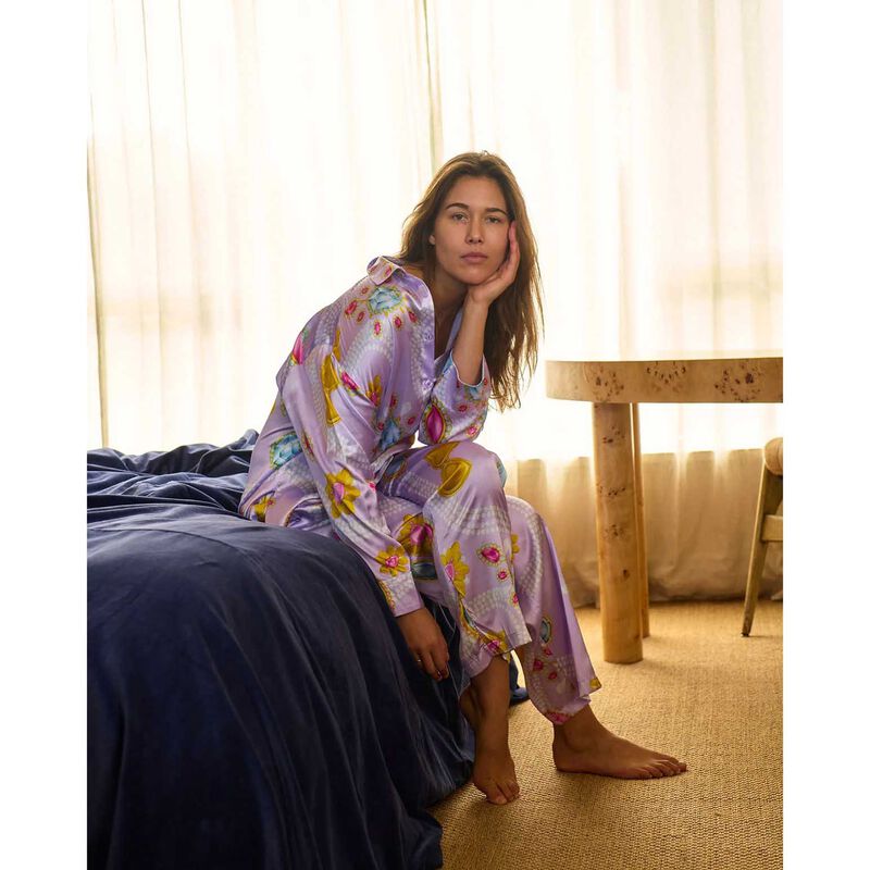 Kip&Co Bling Fling Eco Satin Long Sleeve Shirt & Pant PJ Set image number 3